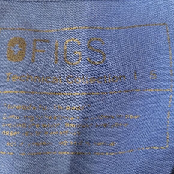 Figs Casma Thre Pocket Scrub Top Womens Small V-Neck Blue Short Sleeve Nursing - Picture 4 of 9